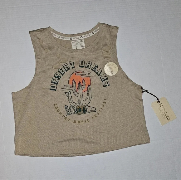 Desert Dreams USA Tour Distressed Crop Top - Picture 4 of 6